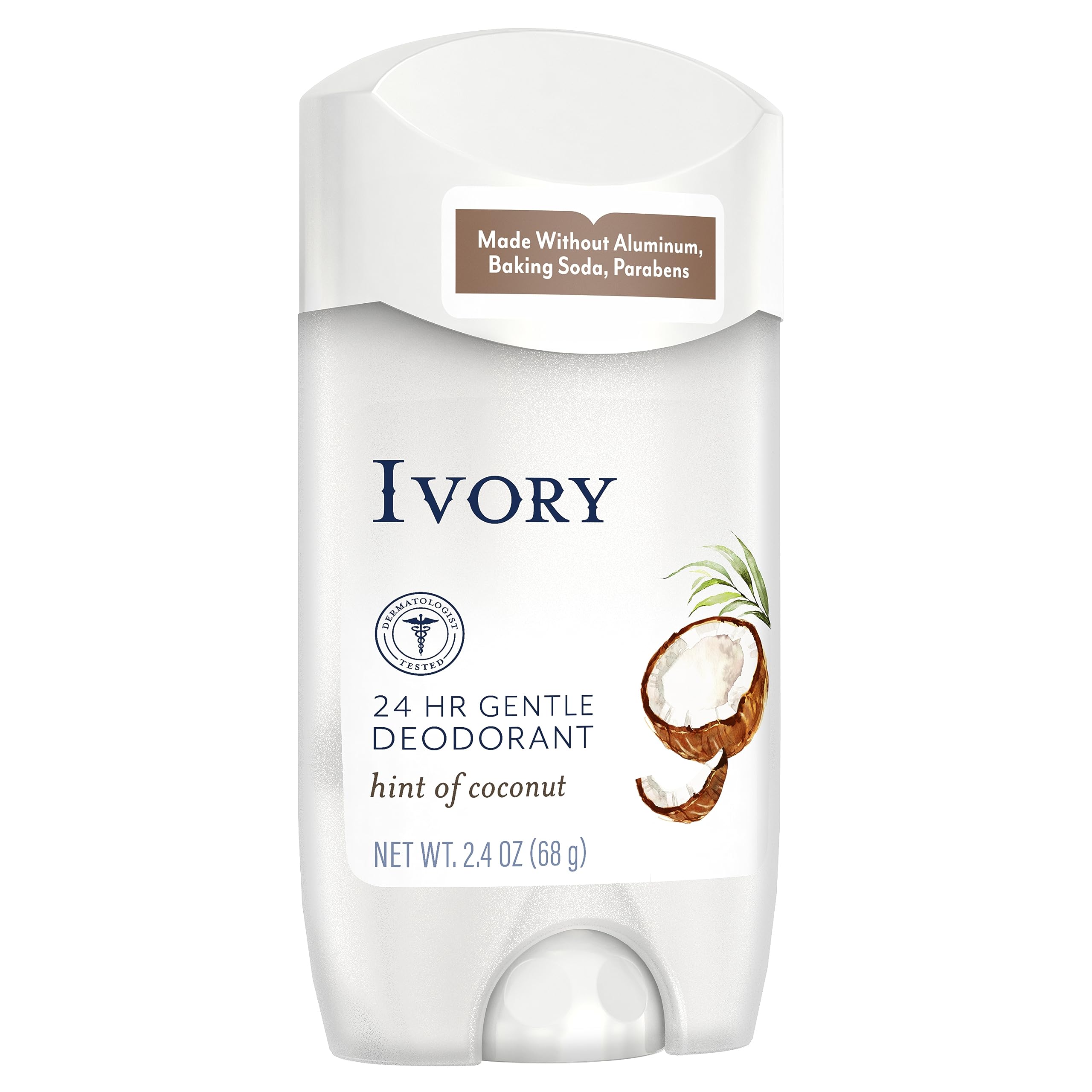 Ivory Aluminum-Free Deodorant with Hint of Aloe — 24h Odor Protection, Pack of 6