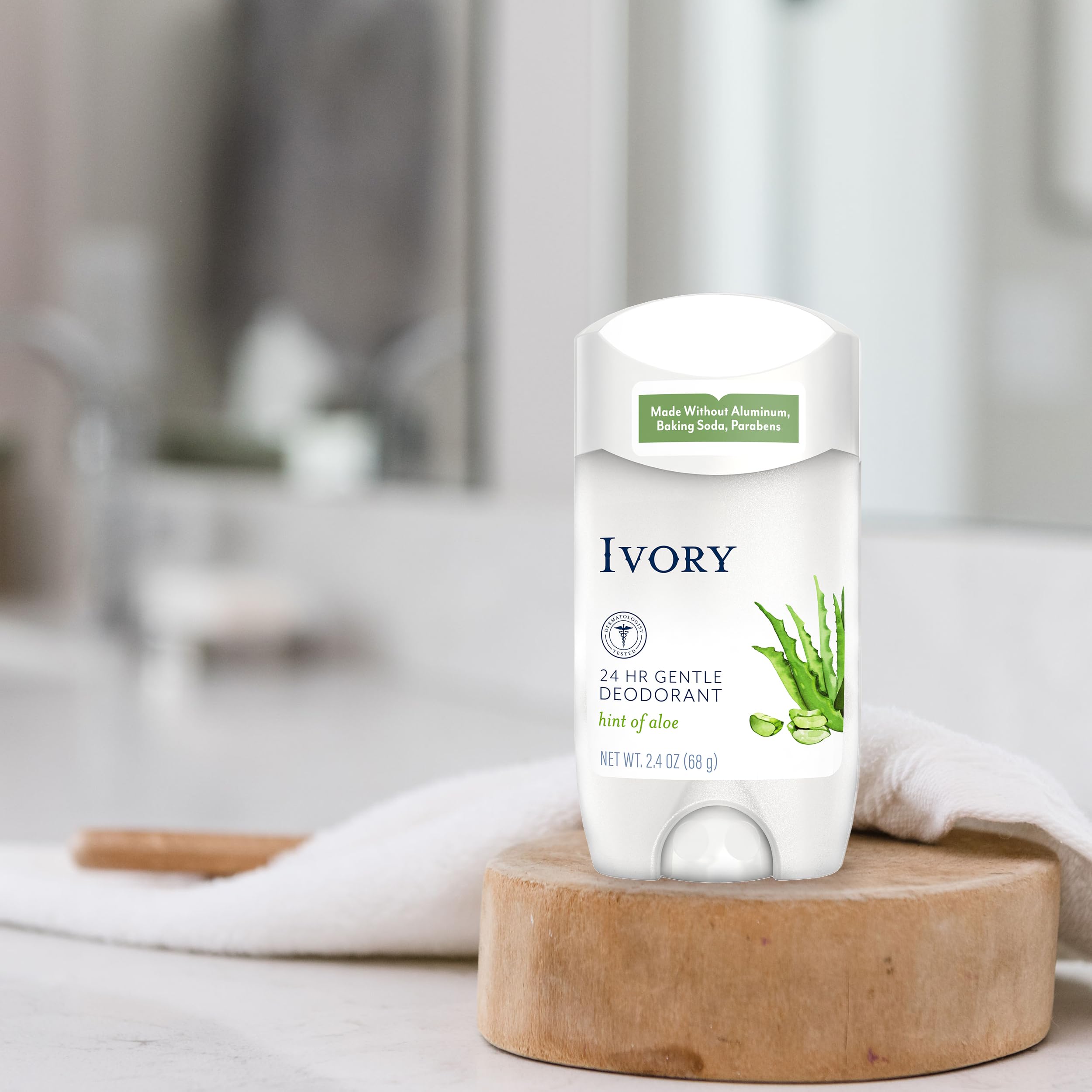 Ivory Aluminum Free Deodorant with Hint of Coconut — 24-Hour Gentle Odor Protection, 6-Pack