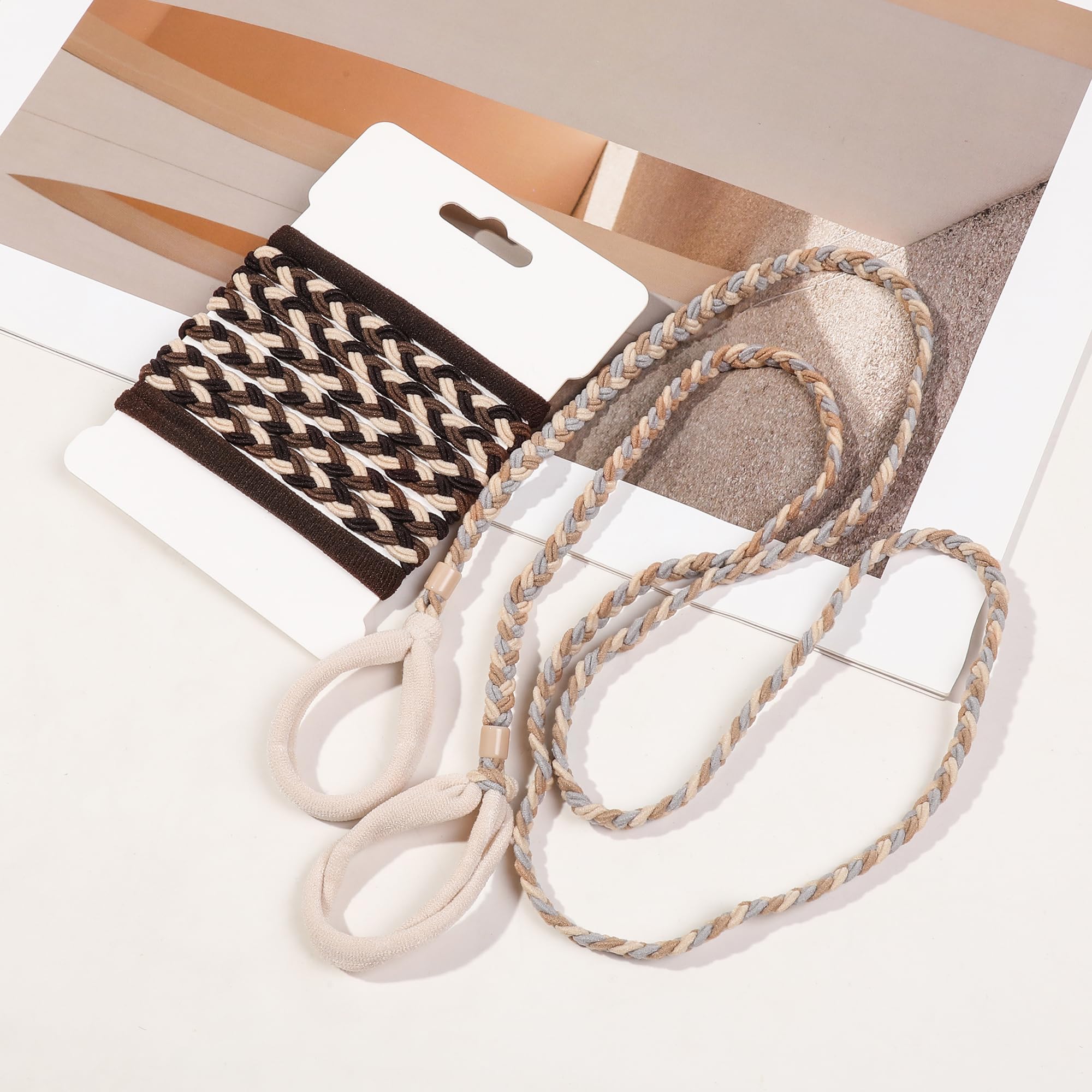 Ivyu Sport Hair Ties for Women – 4 Pack Braided Elastic Pony Tails (40 Inch)