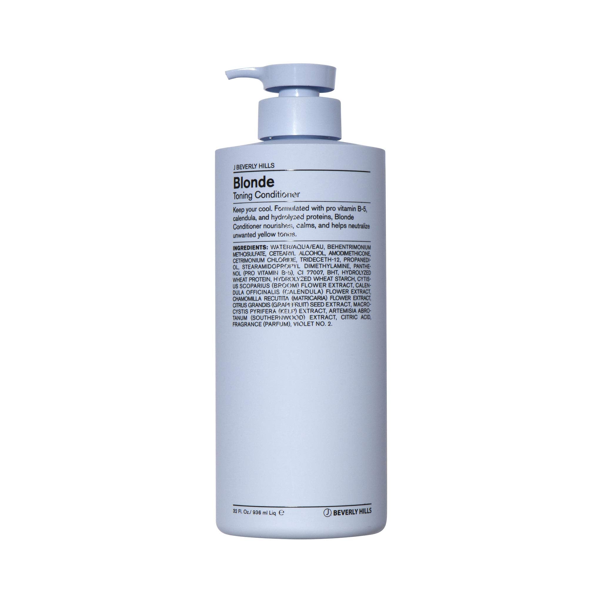 J Beverly Hills Blue Blonde Toning Conditioner with Vitamin B5 – Tone Brassy Hair, 32 oz