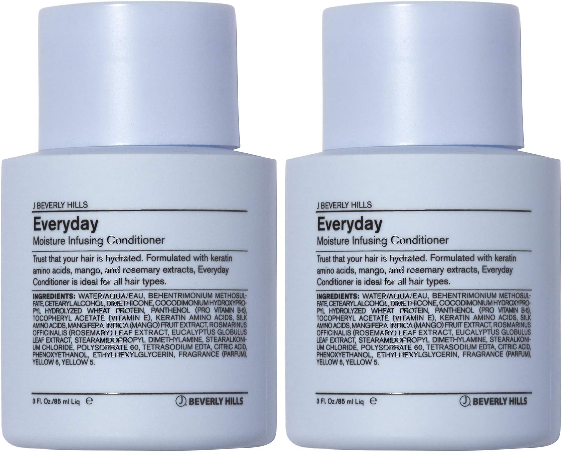 J Beverly Hills Blue Everyday Moisturizing Conditioner with Keratin – Hydration for All Hair Types (3 oz, Pack of 2)