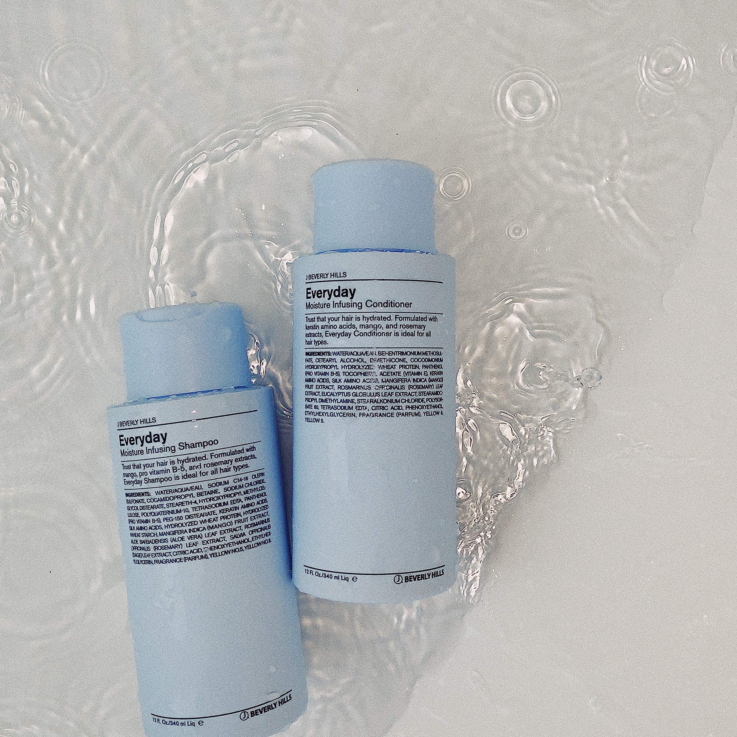J Beverly Hills Blue Everyday Moisturizing Shampoo with Eucalyptus Oil – Hydration for All Hair Types (Pack of 2, 3 oz)
