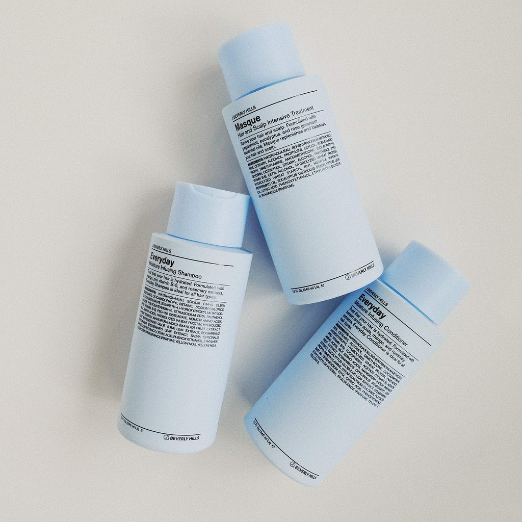 J Beverly Hills Blue Everyday Moisturizing Shampoo with Eucalyptus Oil – Hydration for All Hair Types (Pack of 2, 3 oz)