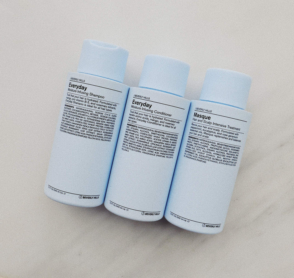 J Beverly Hills Blue Everyday Moisturizing Shampoo with Eucalyptus Oil – Hydration for All Hair Types (Pack of 2, 3 oz)