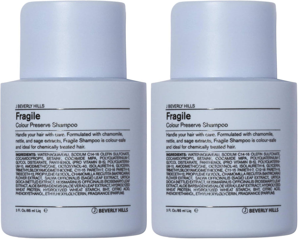 J Beverly Hills Blue Fragile Colour Preserve Shampoo with Sage Oil – Color Safe & Sulfate Free (Pack of 2)