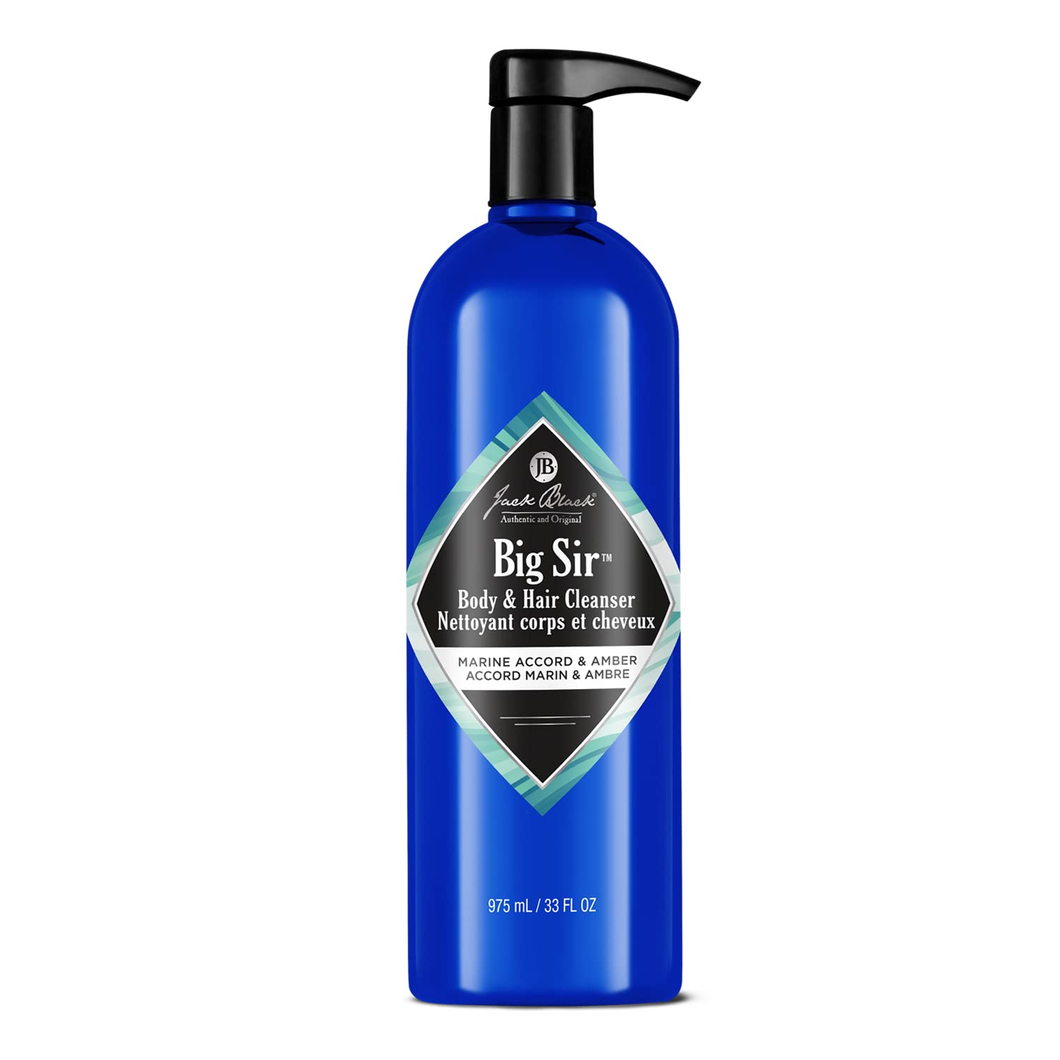 Jack Black Big Sir Body & Hair Cleanser – 33 oz, Marine Accord & Amber | Sulfate-Free