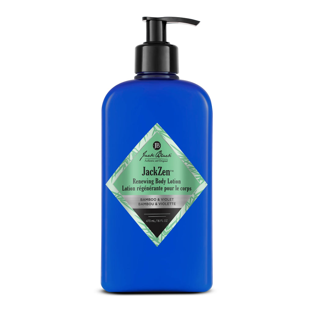 Jack Black JackZen Renewing Body Lotion for Men, 16 oz – Earthy Fragrance, Fast-Absorbing Hydration for Extremely Dry Skin
