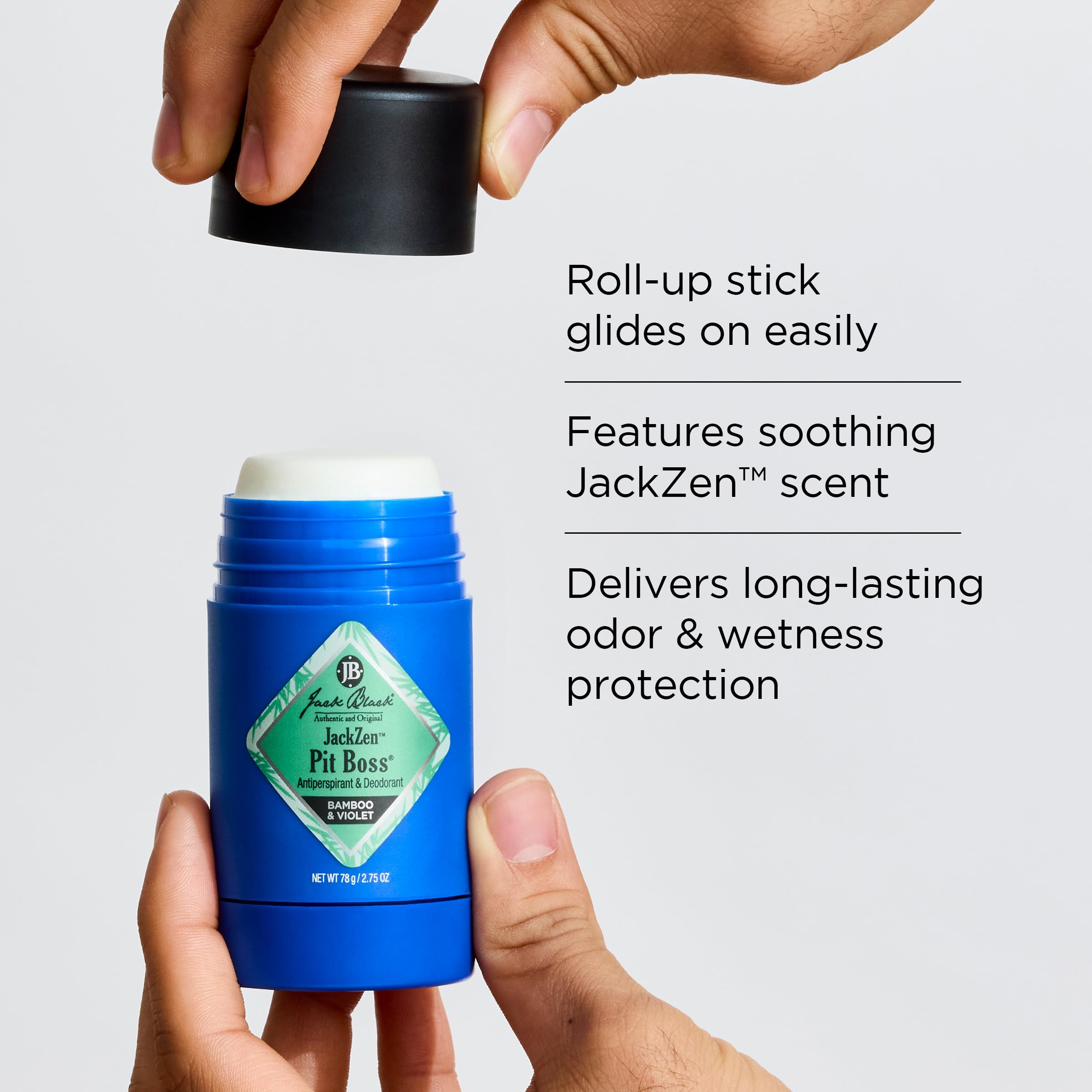 Jack Black Pit Boss JackZen Antiperspirant & Deodorant – Bamboo & Violet, 2.75 oz