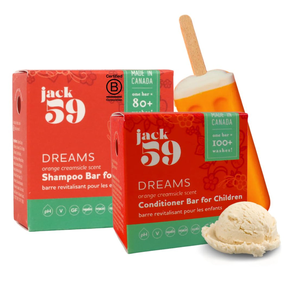 Jack59 All Natural Kids Shampoo & Conditioner Bar Set — Dreams Orange Creamsicle