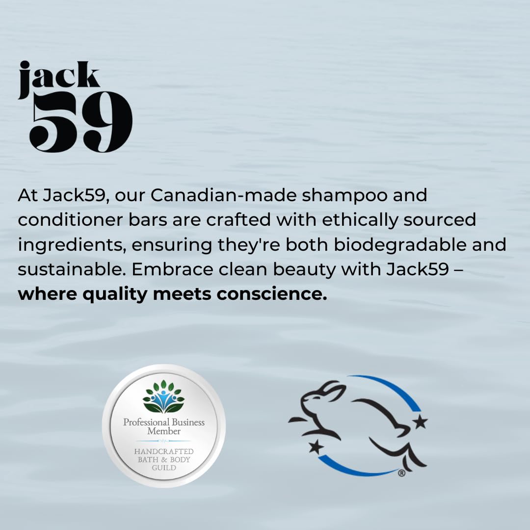 Jack59 All Natural Shampoo Bar for Normal Hair – Fragrance-Free, Unscented (3oz)