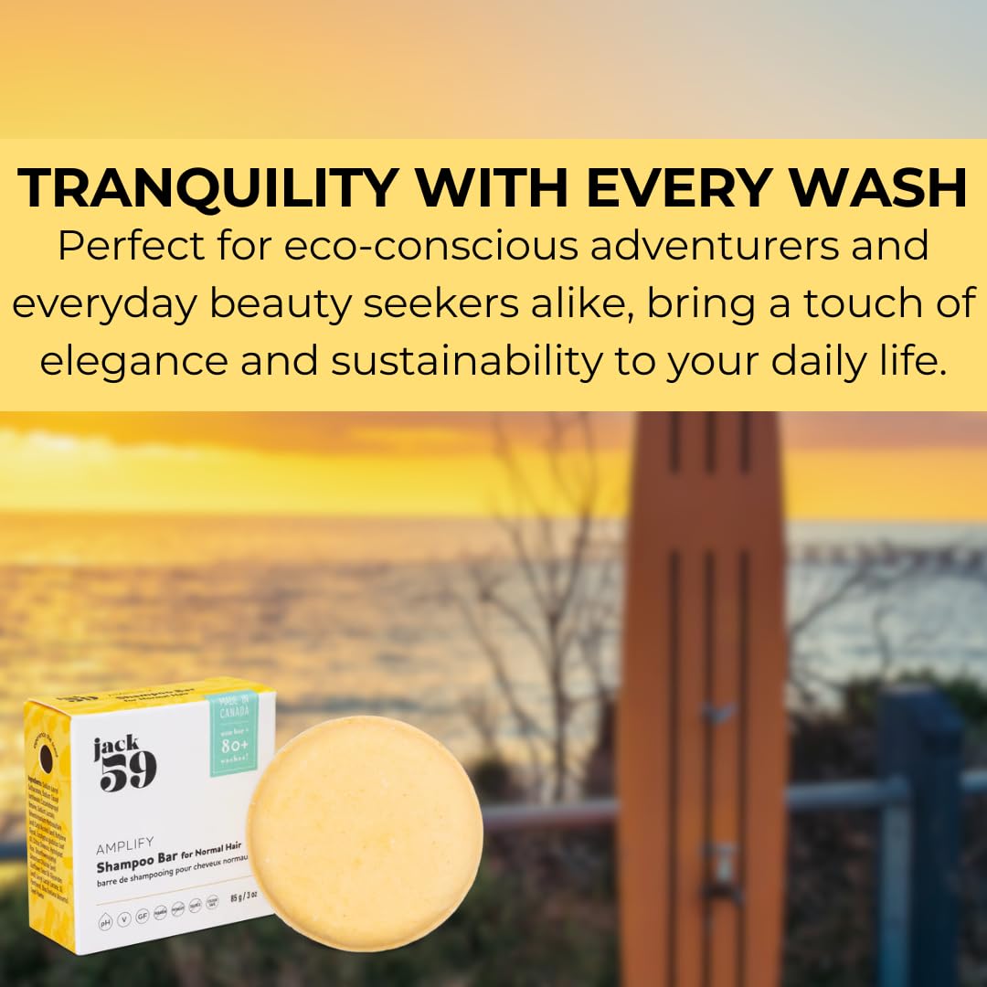 Jack59 All Natural Shampoo Bar for Normal Hair (3oz) | Volume, Shine & Static Reduction