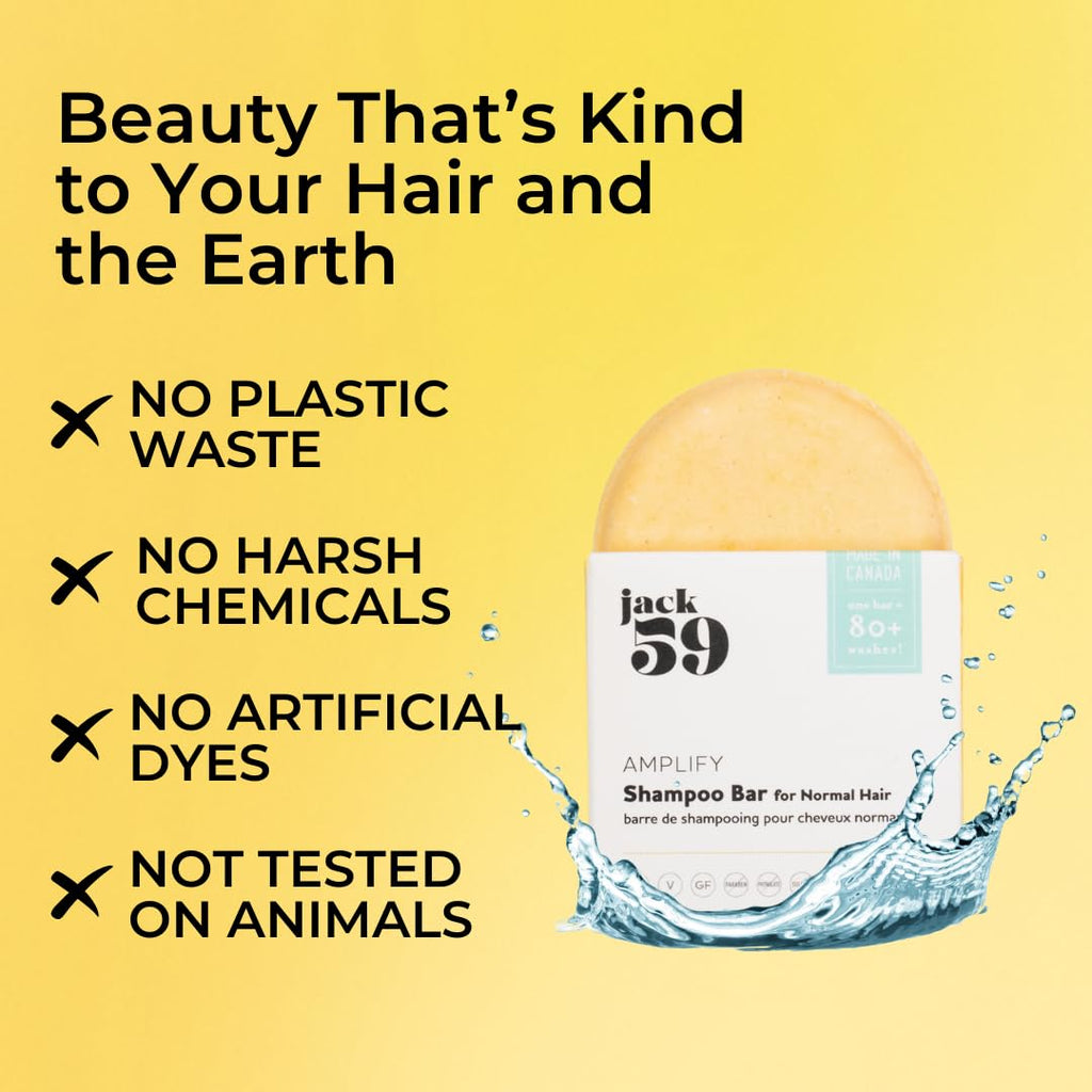 Jack59 All Natural Shampoo Bar for Normal Hair (3oz) | Volume, Shine & Static Reduction