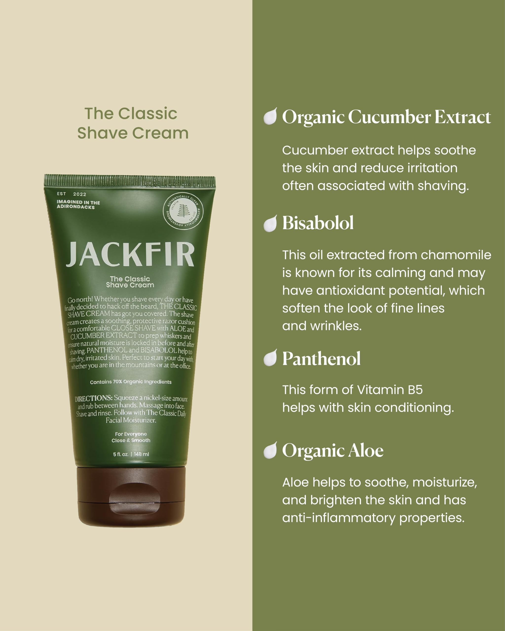 Jackfir Classic Shave Cream – Hydrating Aloe & Cucumber, EWG Verified
