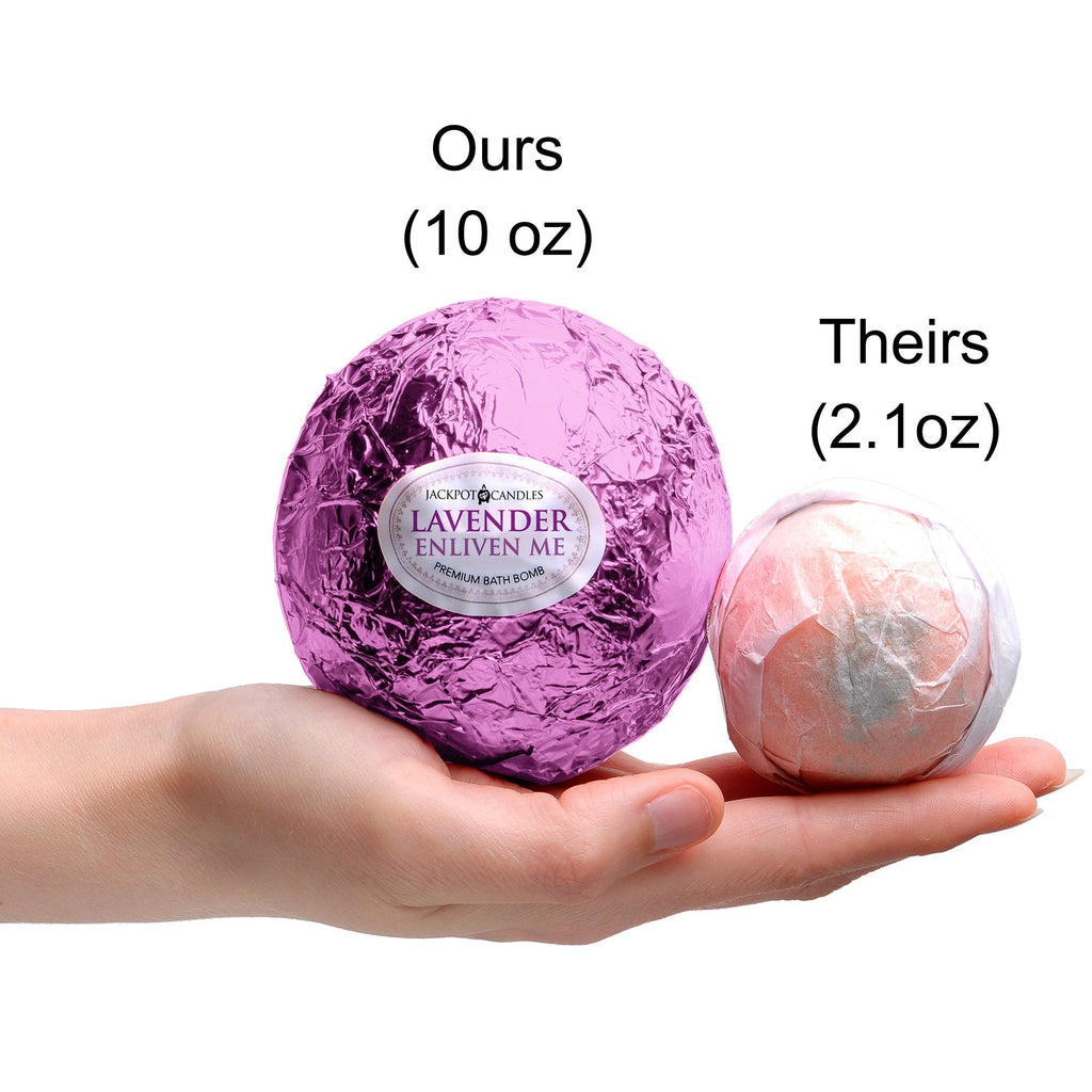 Enliven Me Lavender Bath Bomb with Necklace – Extra Large 10 oz, Made in USA | Jackpot Candles