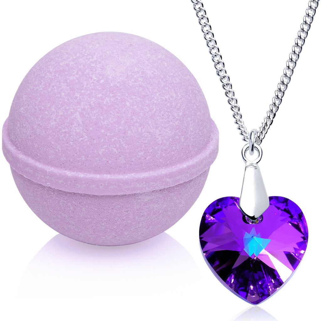 Enliven Me Lavender Bath Bomb with Necklace – Extra Large 10 oz, Made in USA | Jackpot Candles