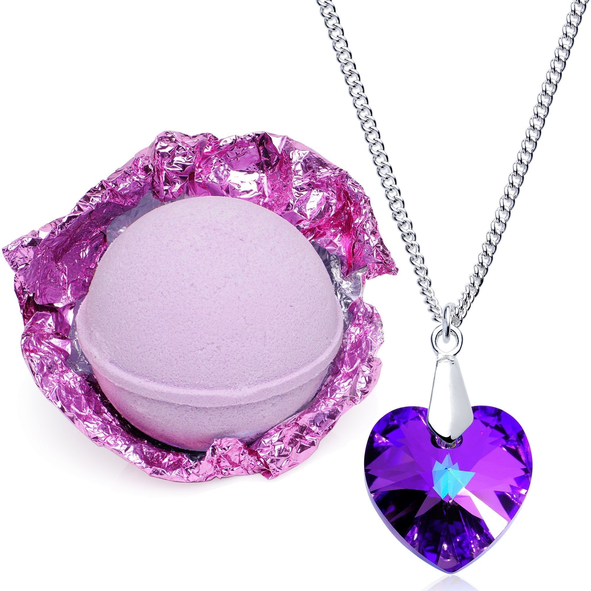 Enliven Me Lavender Bath Bomb with Necklace – Extra Large 10 oz, Made in USA | Jackpot Candles