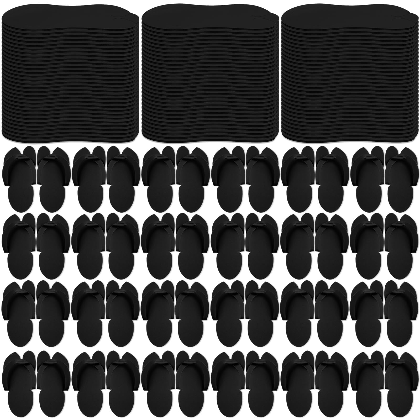 JaGely 90 Pairs Disposable Pedicure Slippers – Anti-Slip EVA Foam Spa Slippers for Guests (Black)