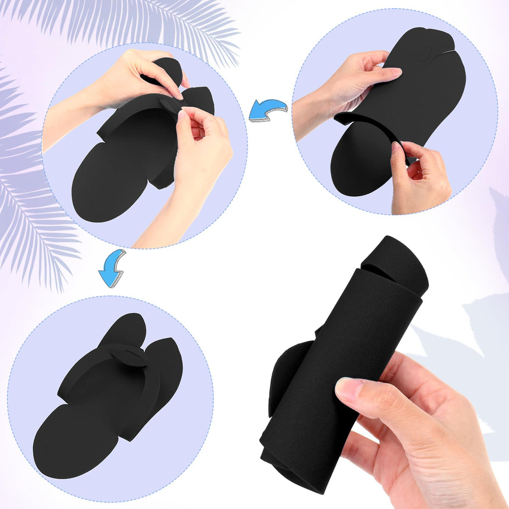 JaGely 90 Pairs Disposable Pedicure Slippers – Anti-Slip EVA Foam Spa Slippers for Guests (Black)