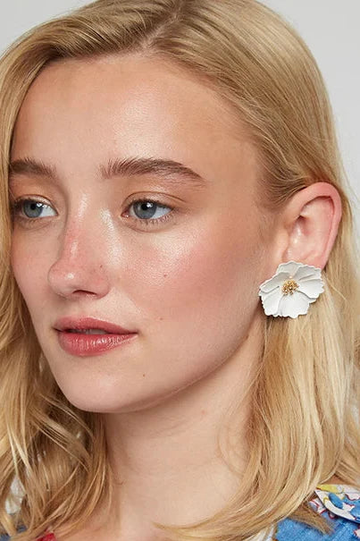 Jalicia Flower Earring White