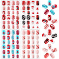 JANYUN Christmas Kids False Nails – 96 Pcs Stick-On Nails for Festive Short Nail Art