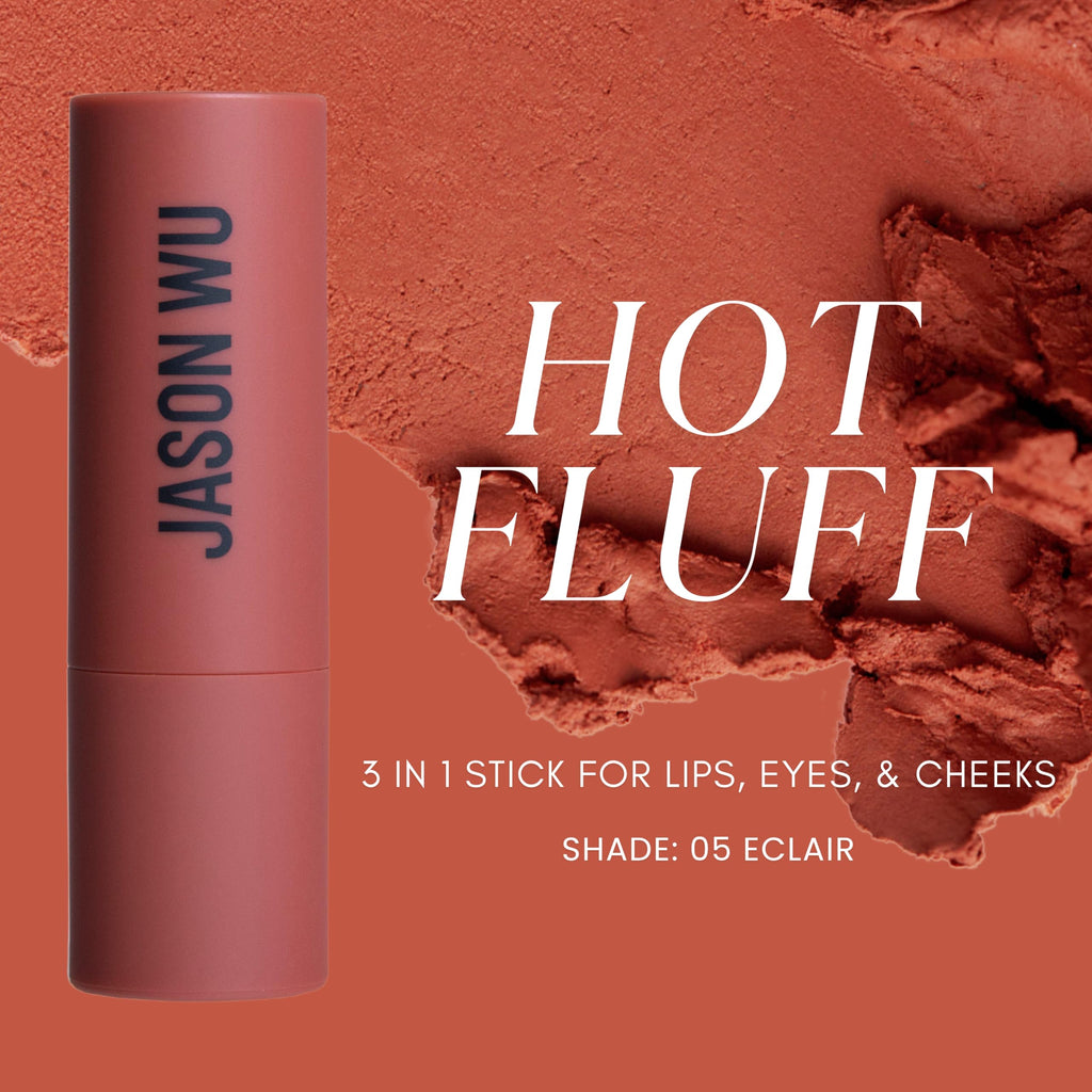 Jason Wu Beauty Hot Fluff Modern Matte Lipstick – 3-in-1 Lipstick, Blush & Shadow (Eclair, 3.8g)