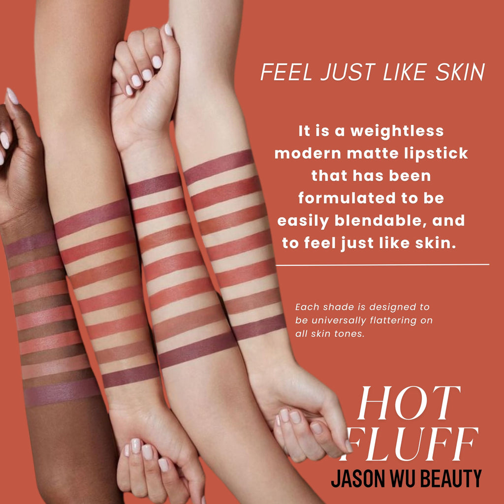 Jason Wu Beauty Hot Fluff Modern Matte Lipstick – 3-in-1 Lipstick, Blush & Shadow (Eclair, 3.8g)