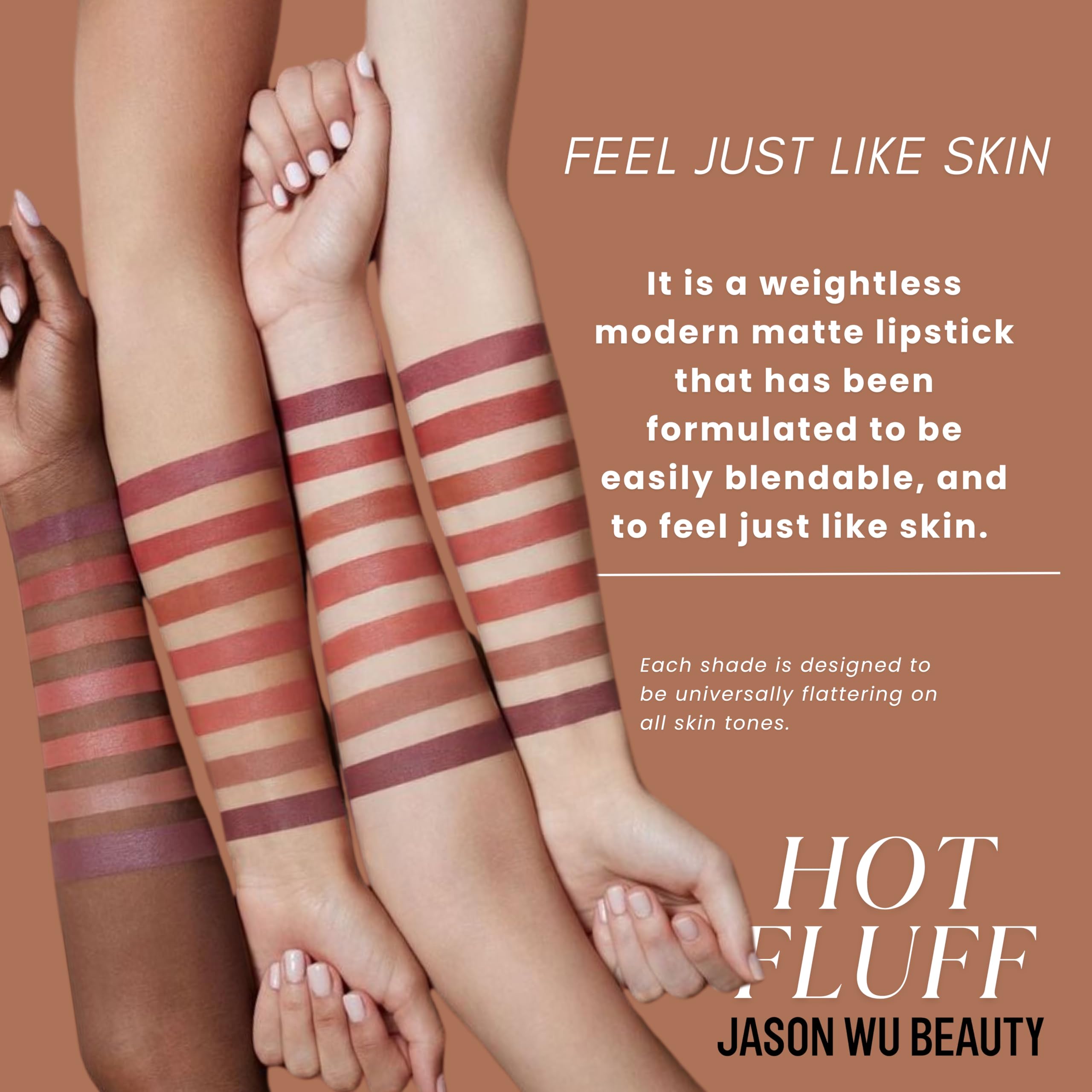 Jason Wu Beauty Hot Fluff Modern Matte Lipstick – 3-in-1 Lipstick, Blush & Shadow in Biscotti (3.8g)