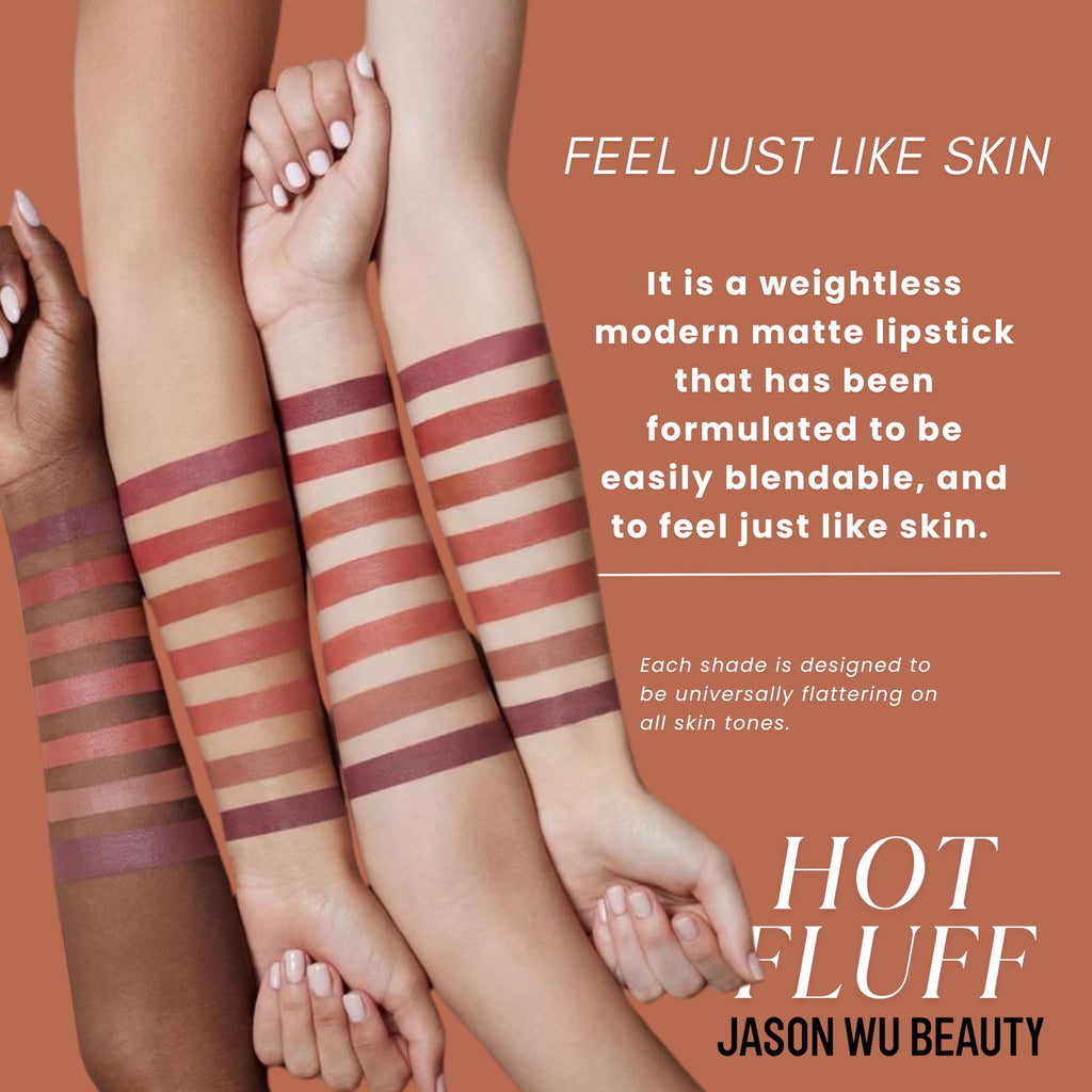 Jason Wu Beauty Hot Fluff Modern Matte Lipstick – 3-in-1 Lipstick, Blush & Shadow (Caramel Sundae, 3.8g)