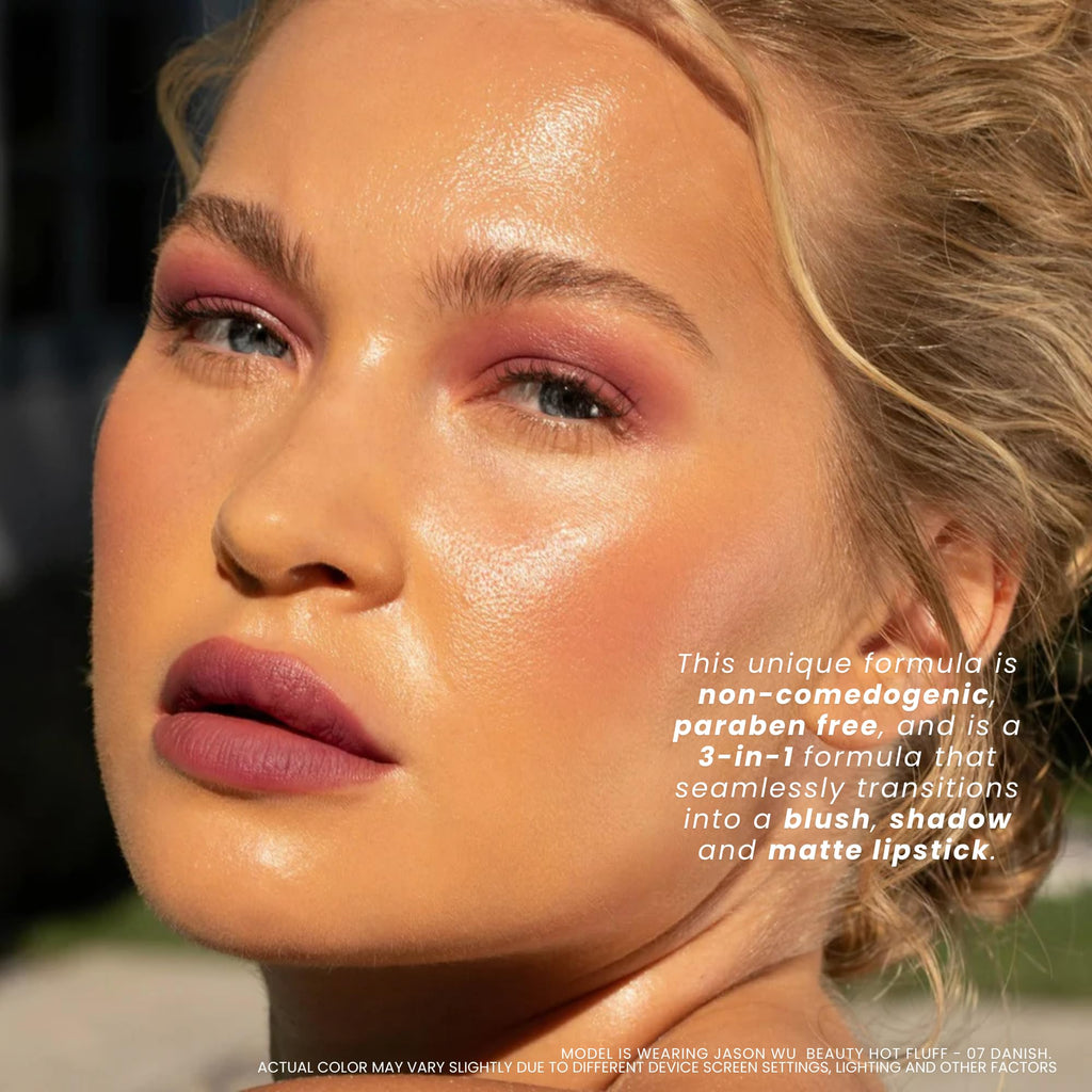 Jason Wu Beauty Hot Fluff Modern Matte Lipstick – 3-in-1 Lipstick, Blush & Shadow, 3.8g