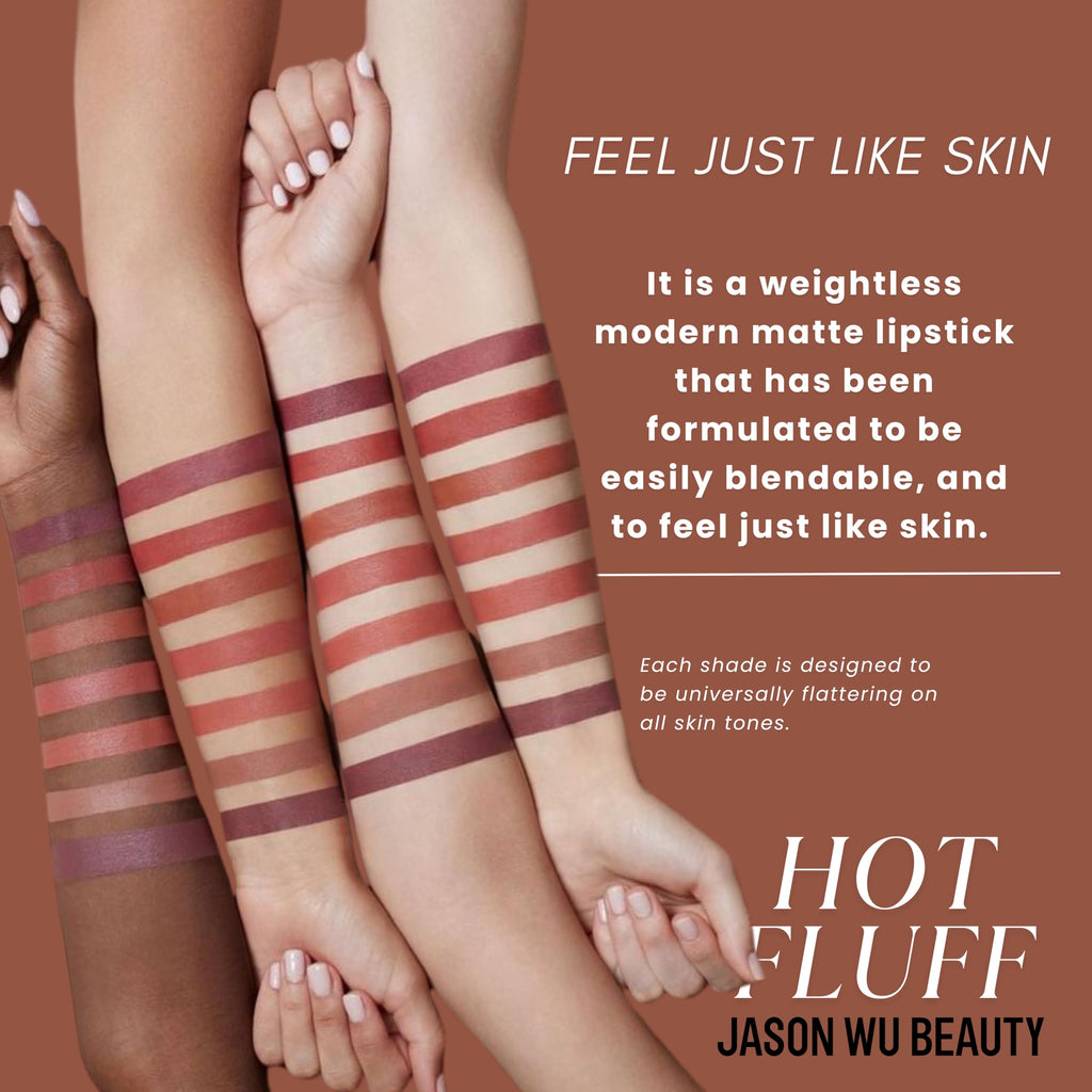 Jason Wu Hot Fluff Modern Matte Lipstick – 3-in-1 Lip/Blush/Shadow (Pecan Pie, 3.8g)