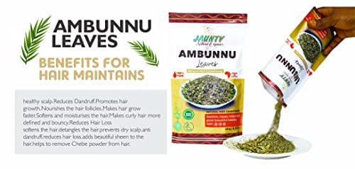 Jaunty Organics Ambunnu Leaves – Herbal Hair Care Shampoo, Detangler & Conditioner | Non-GMO 50g