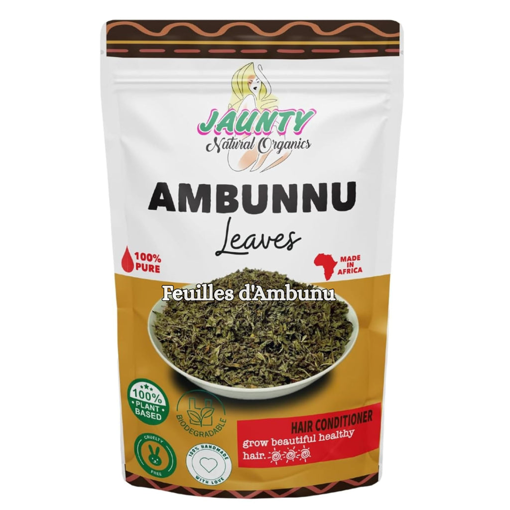 Jaunty Organics Ambunnu Leaves – Herbal Hair Care Shampoo, Detangler & Conditioner | Non-GMO 50g