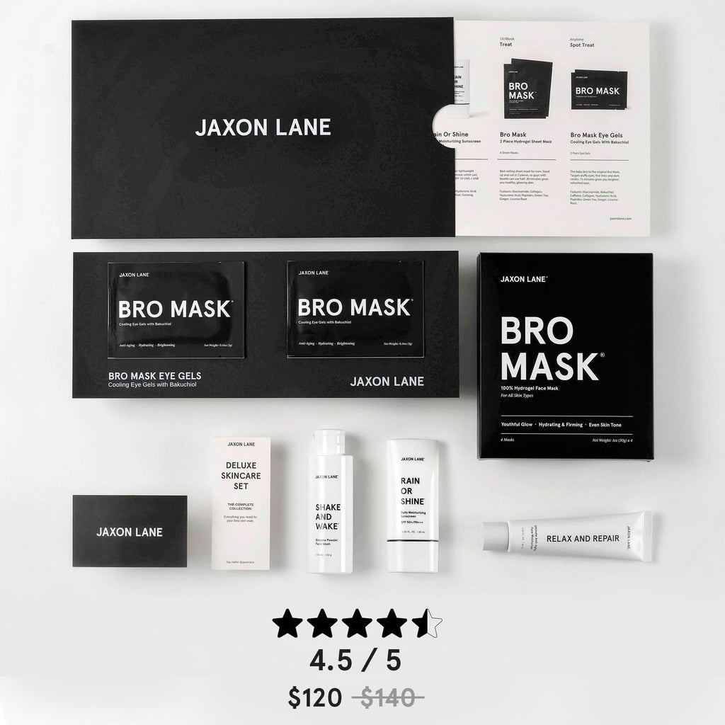 JAXON LANE Men's 5-Piece Deluxe Skincare Kit – Korean Anti-Aging Routine