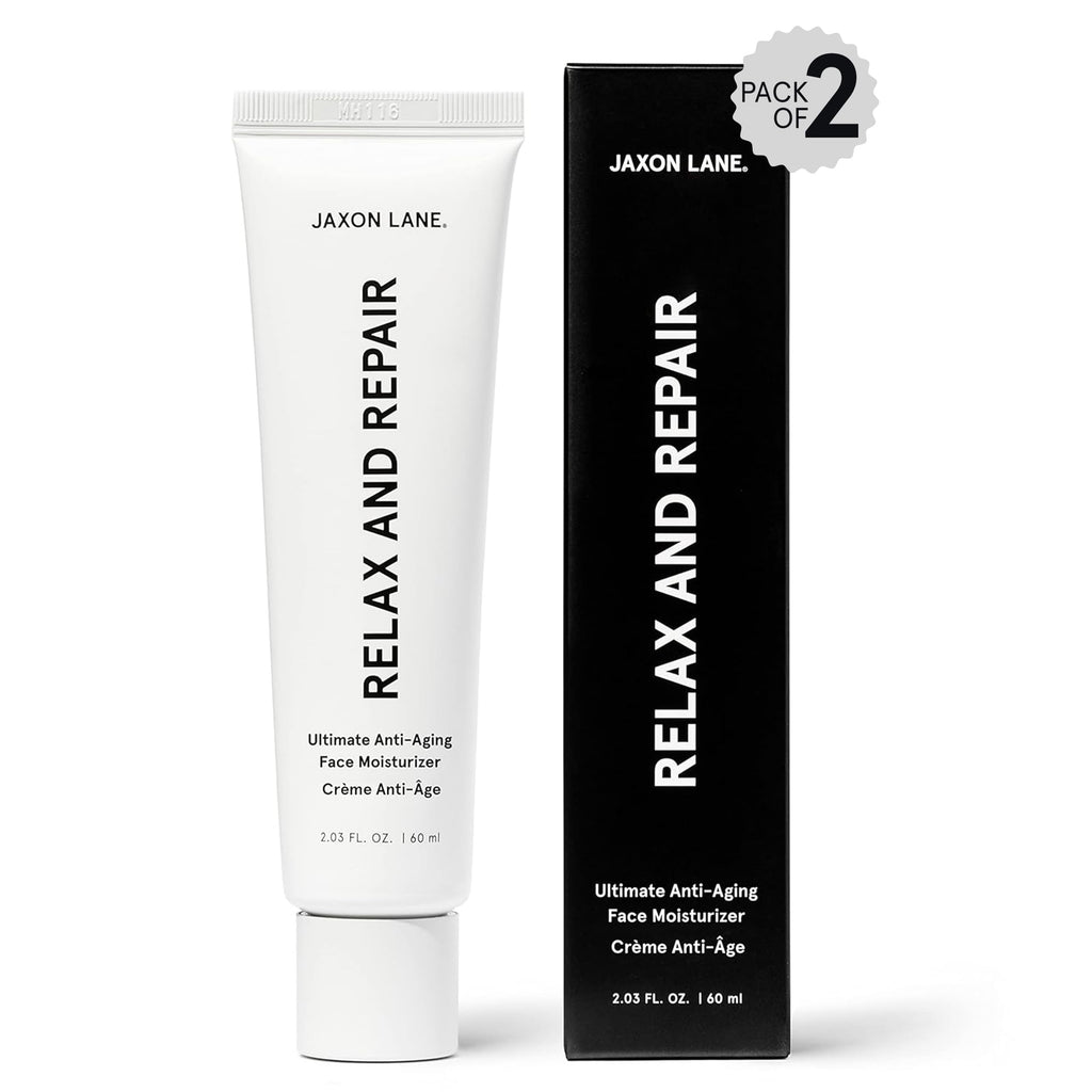 JAXON LANE RELAX AND REPAIR – Anti Aging Moisturizer for Men (2 Tubes) | Niacinamide, Hyaluronic Acid, Ceramides