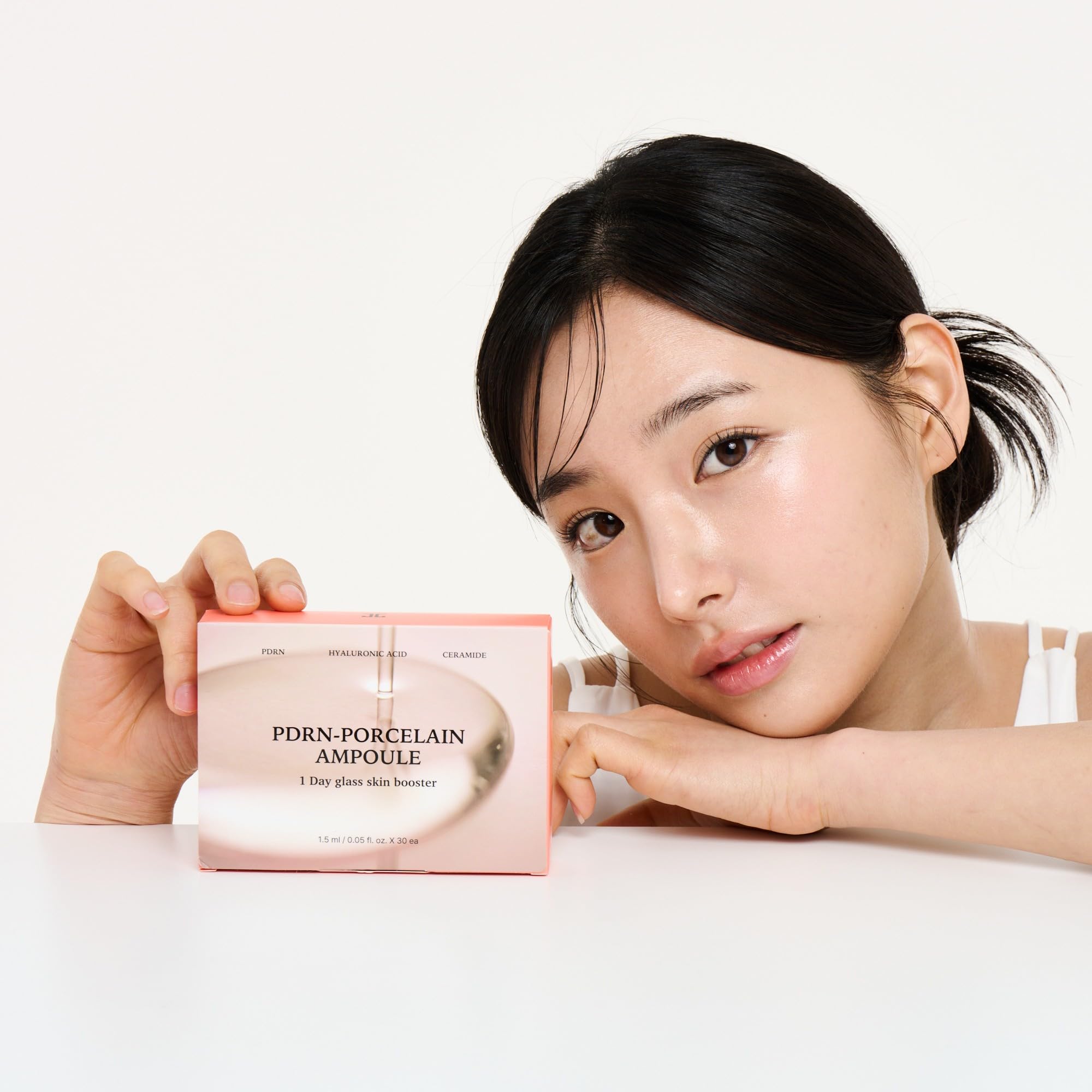 JAYJUN JJ PDRN Porcelain Ampoules – 1.5 ml x 30, Salmon PDRN, Hyaluronic Acids & Ceramide NP