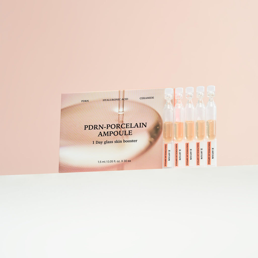 JAYJUN JJ PDRN Porcelain Ampoules – 1.5 ml x 30, Salmon PDRN, Hyaluronic Acids & Ceramide NP