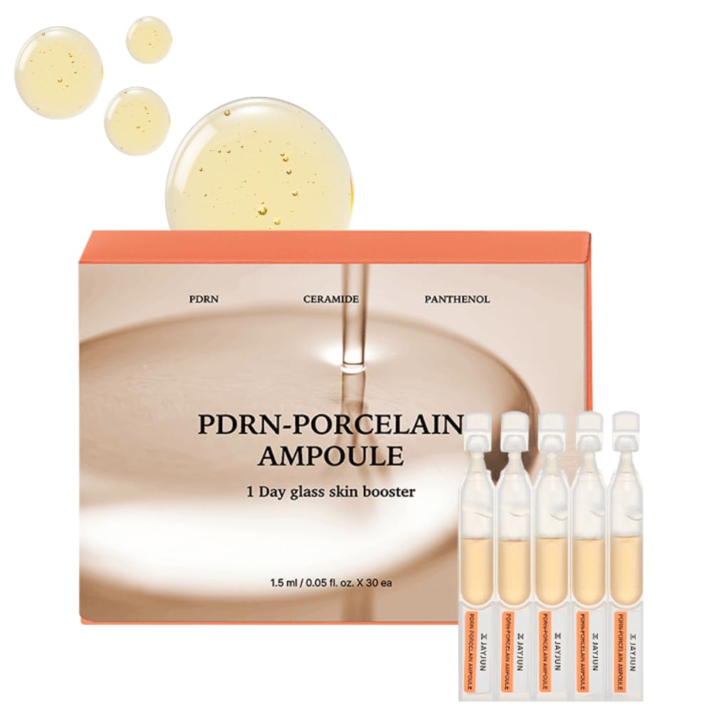 JAYJUN JJ PDRN Porcelain Ampoules – 1.5 ml x 30, Salmon PDRN, Hyaluronic Acids & Ceramide NP
