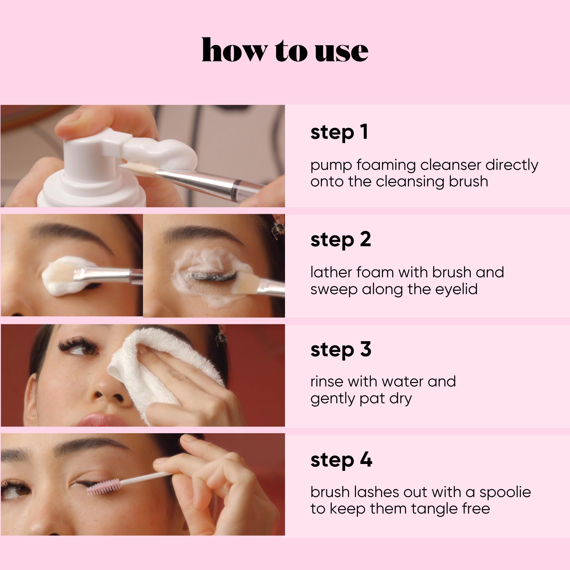 JB LASHES Gentle Eyelash Extension Lash Shampoo with Tea Tree – Aloe, Oil-Free Foaming Cleanser, 5.1 oz / 150 ml