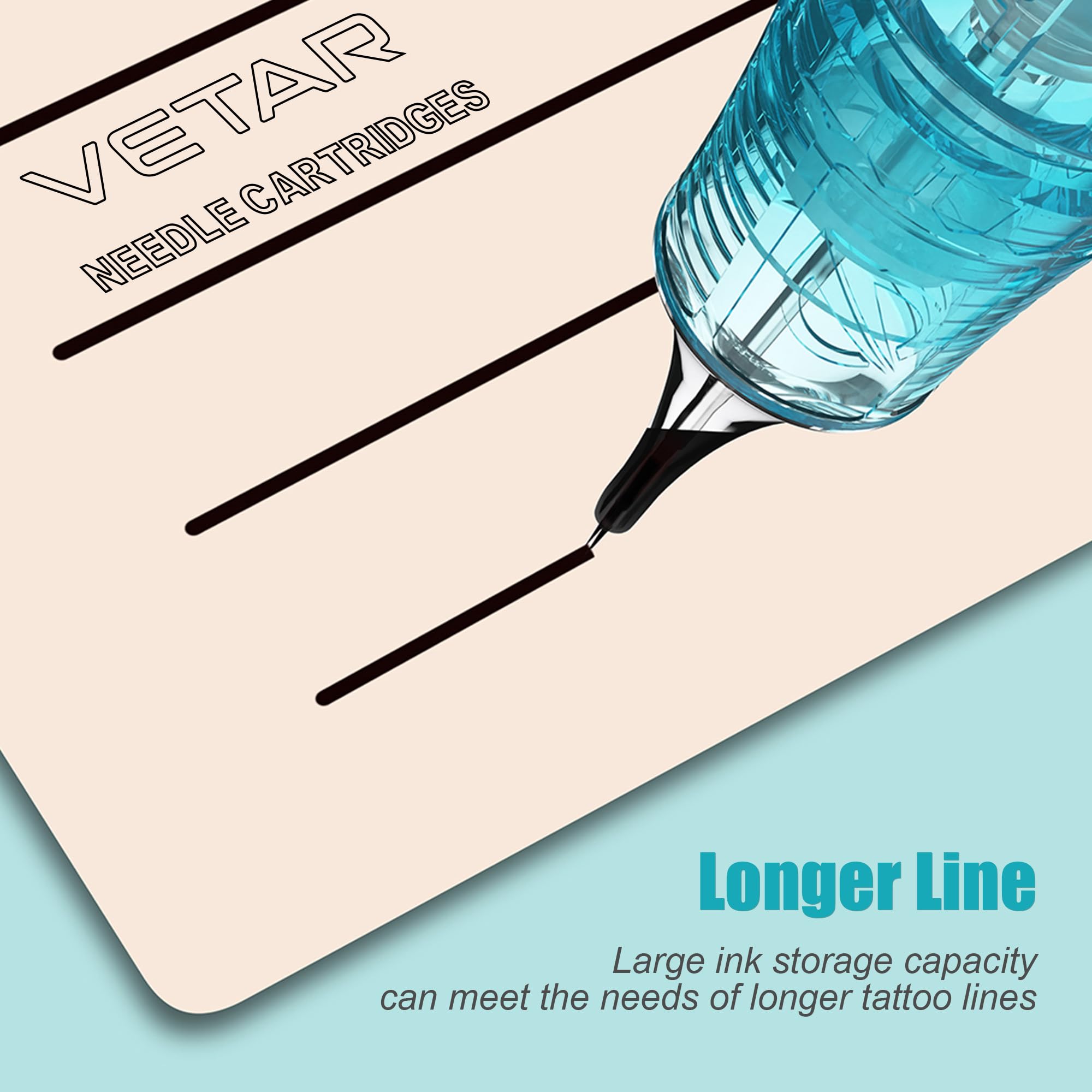 JCONLY Vetar Tattoo Cartridge Needles – 20 Pcs #10 Bugpin Curved Magnum 0.30mm