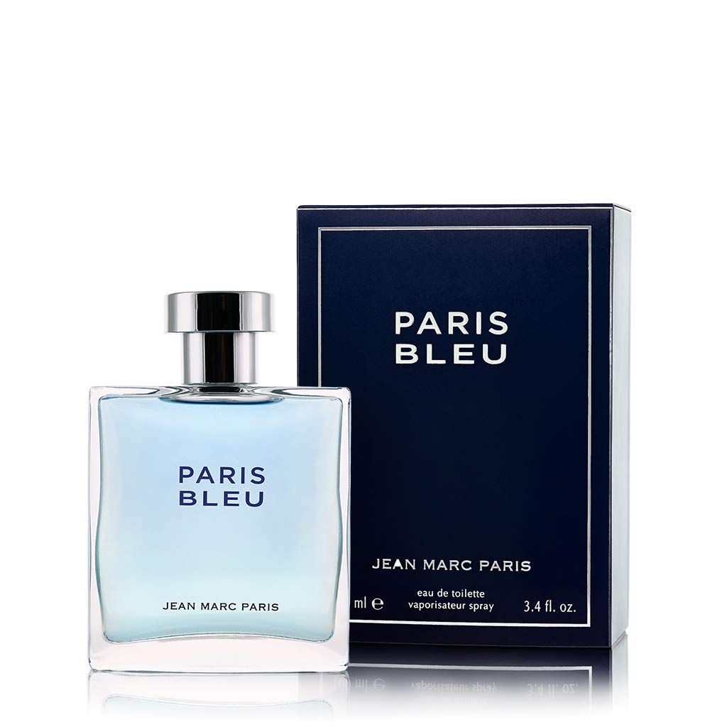 Jean Marc Paris Paris Bleu Homme Eau de Toilette Spray – 3.4 oz | Bergamot, Lavender & Leather