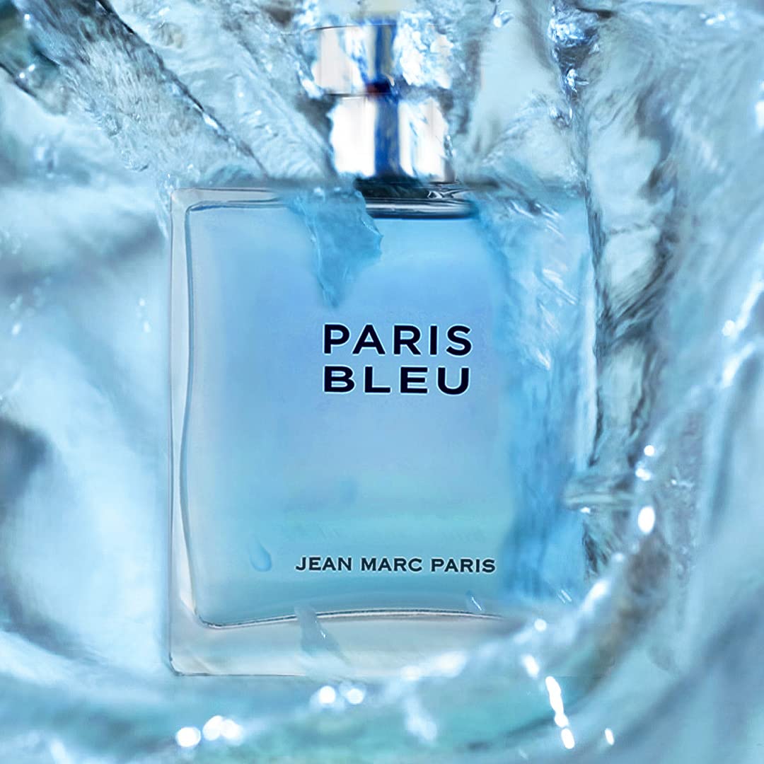 Jean Marc Paris Paris Bleu Homme Eau de Toilette Spray – 3.4 oz | Bergamot, Lavender & Leather