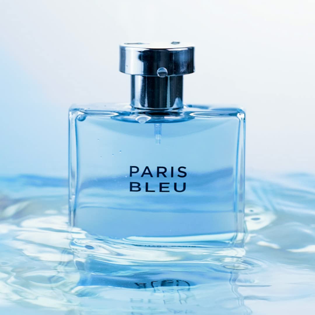Jean Marc Paris Paris Bleu Homme Eau de Toilette Spray – 3.4 oz | Bergamot, Lavender & Leather