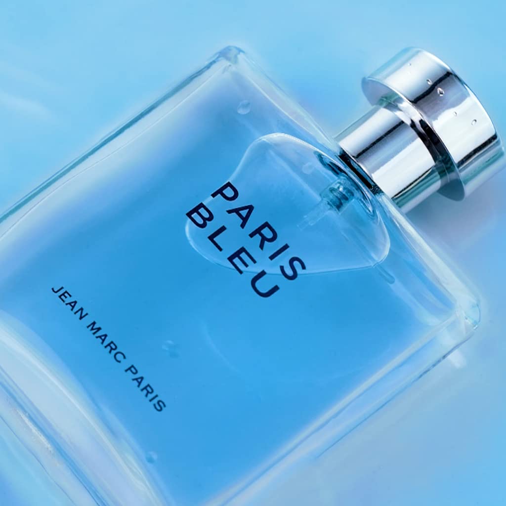 Jean Marc Paris Paris Bleu Homme Eau de Toilette Spray – 3.4 oz | Bergamot, Lavender & Leather