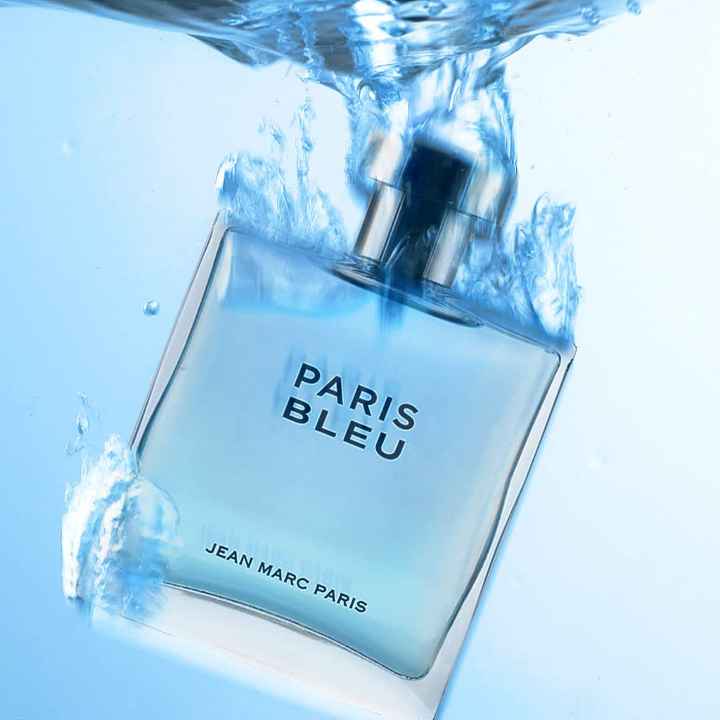 Jean Marc Paris Paris Bleu Homme Eau de Toilette Spray – 3.4 oz | Bergamot, Lavender & Leather