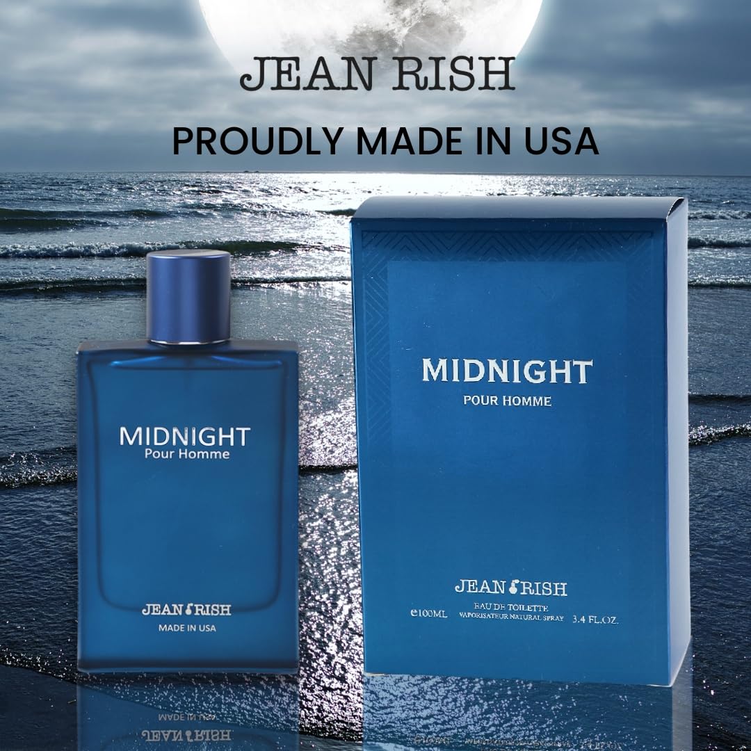 Jean Rish Midnight Pour Homme Eau de Toilette – 100ml with Bergamot, Lavender & Patchouli