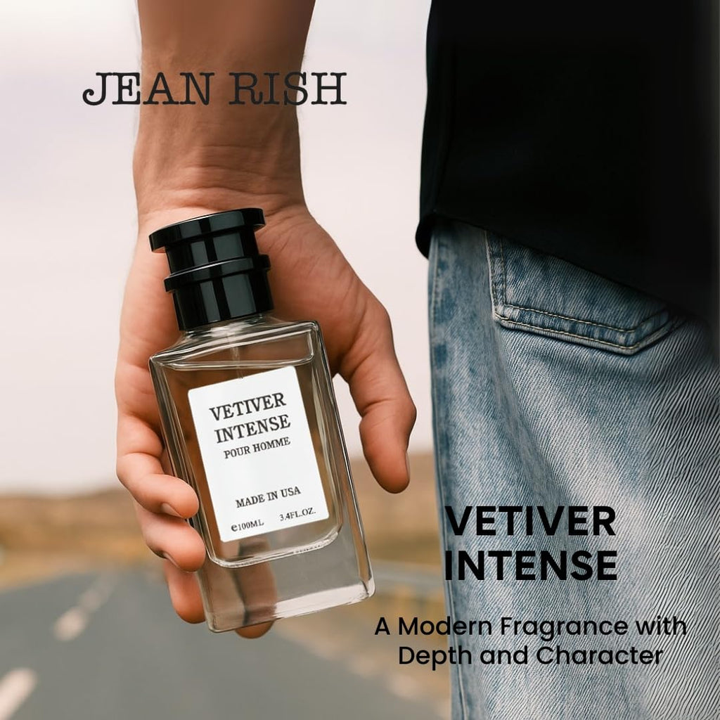 Jean Rish Vetiver Intense Eau de Parfum for Men – 100 ml | Long-Lasting and Made in USA