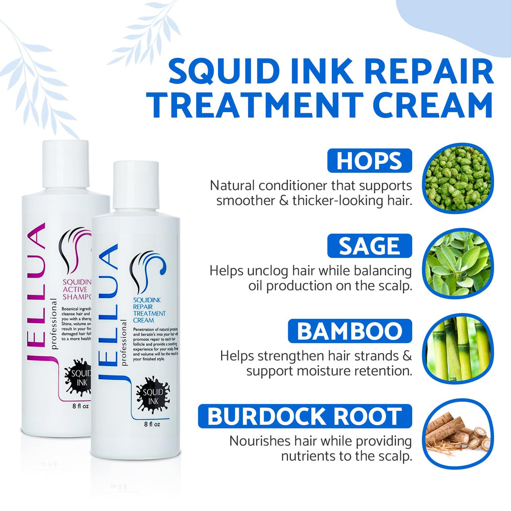 Jellua Squid Ink Active Shampoo & Repair Cream Duo – 8 oz