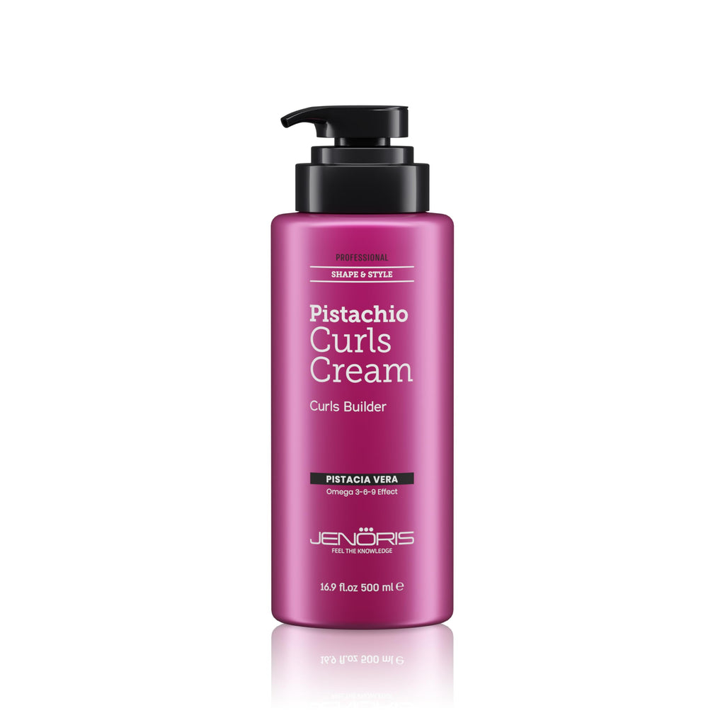 Jenoris Professional Curls Cream – Pistachio Oil Hydration for Defined, Frizz-Free Curls (16.9 fl oz)