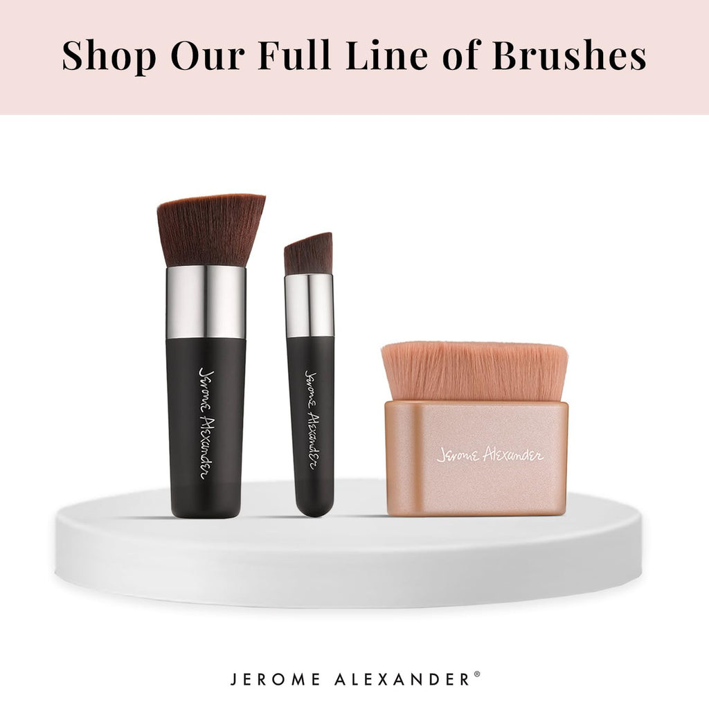 Jerome Alexander Angled Kabuki Foundation Brush (Black) – Flat Top Buffer for Seamless Coverage