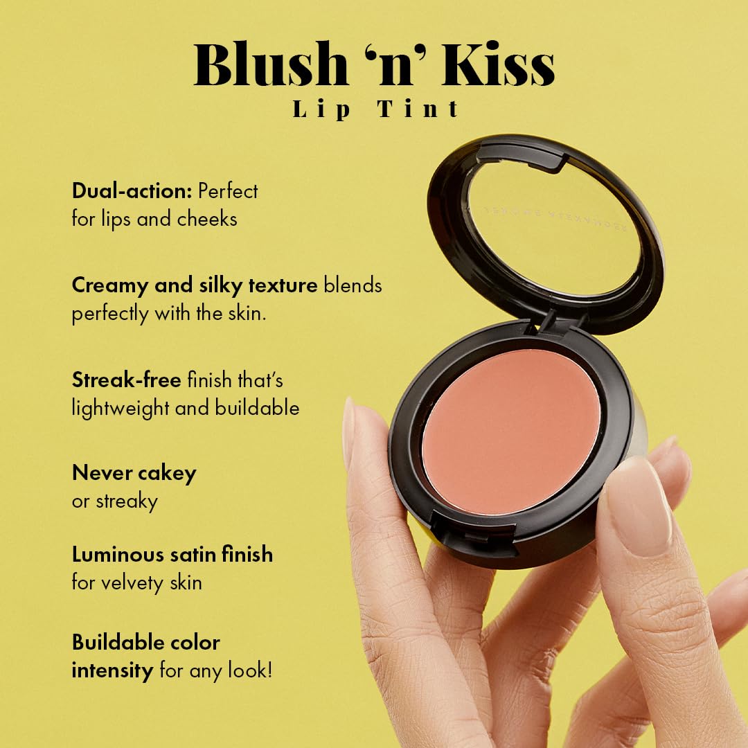 Jerome Alexander Blush ‘n’ Kiss Cream for Cheeks & Lips in Jam – Buildable, Creamy Blush Balm